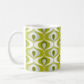Olive Green Ogee Oval Pattern Kaffeetasse (Links)