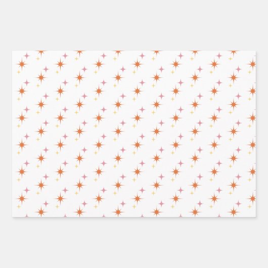 Olive Green, Orange, Pink Retro Mittelalter Jahrhu Geschenkpapier Set (Vorderseite)