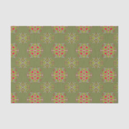 Olive-Green-Ornament Seidenpapier