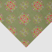 Olive-Green-Ornament Seidenpapier (Ausschnitt)