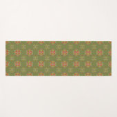 Olive-Green-Ornament Yogamatte (Vorderseite (Horizontal))
