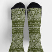 Olive Green Paisley Bandana Print Socken (Oben)