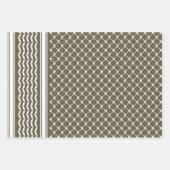 Olive Green palästinensisches Keffiyedesign-Muster Geschenkpapier Set (Vorderseite 2)