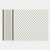 Olive Green palästinensisches Keffiyedesign-Muster Geschenkpapier Set (Vorderseite)