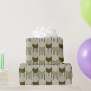 Olive Green Party Tinsel und Confetti Muster Geschenkpapier