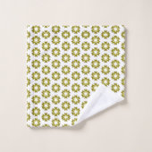 Olive Green Pattern Badhandtuch Set (Waschlappen)