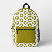 Olive Green Pattern Bedruckter Rucksack (Vorderseite)