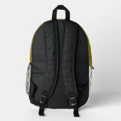 Olive Green Pattern Bedruckter Rucksack (Rückseite)