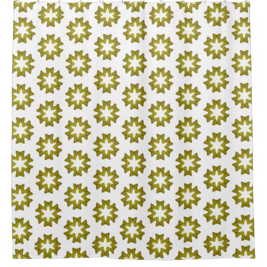Olive Green Pattern Duschvorhang (Vorderseite)
