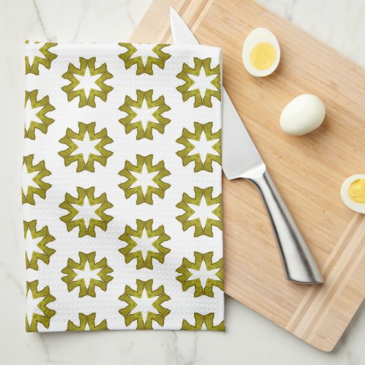 Olive Green Pattern Geschirrtuch (Viertel Falte)