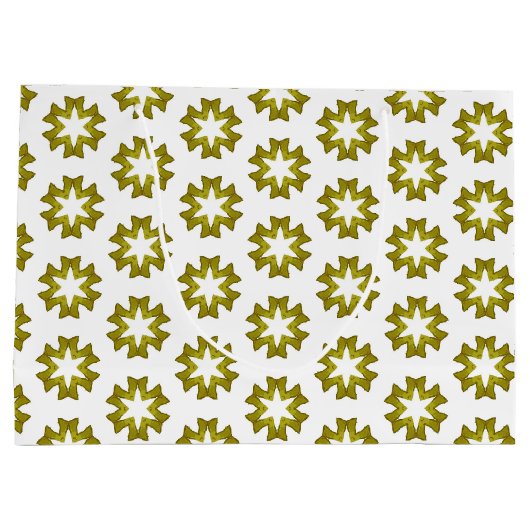 Olive Green Pattern Große Geschenktüte (Rückseite)