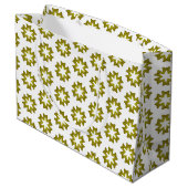 Olive Green Pattern Große Geschenktüte (Rückseite Schrägansicht)
