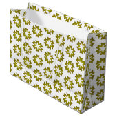 Olive Green Pattern Große Geschenktüte (Vorderseite Schrägansicht)