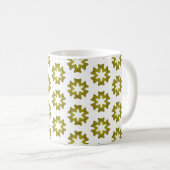 Olive Green Pattern Kaffeetasse (VorderseiteRechts)