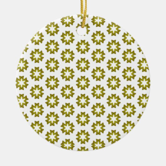 Olive Green Pattern Keramik Ornament (Vorne)