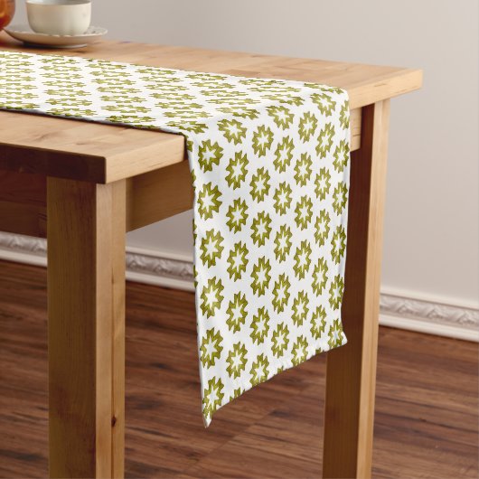 Olive Green Pattern Kurzer Tischläufer (Beispiel)
