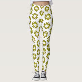 Olive Green Pattern Leggings (Vorderseite)