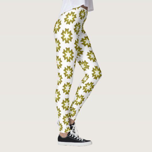 Olive Green Pattern Leggings (Rechts)
