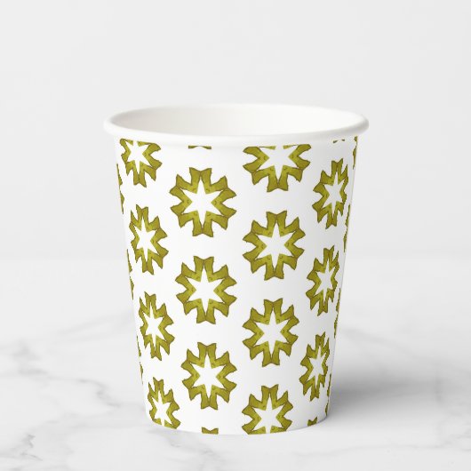 Olive Green Pattern Pappbecher (Rückseite)