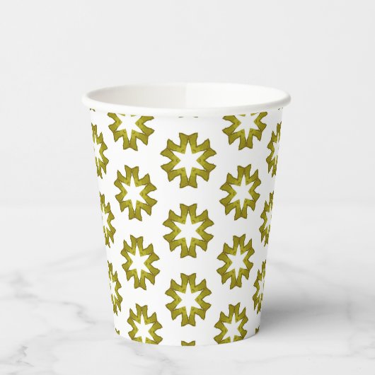 Olive Green Pattern Pappbecher (Links)