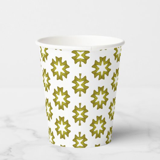 Olive Green Pattern Pappbecher (Rechts)