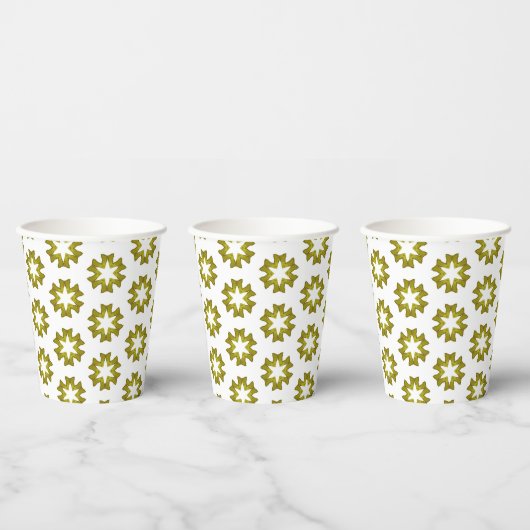 Olive Green Pattern Pappbecher (Multi)