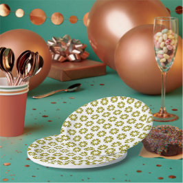 Olive Green Pattern Pappteller