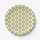 Olive Green Pattern Pappteller (Vorderseite)