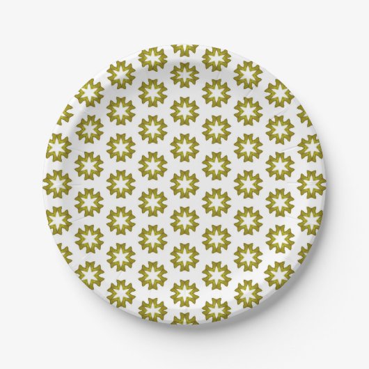 Olive Green Pattern Pappteller (Vorderseite)
