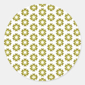 Olive Green Pattern Runder Aufkleber (Vorderseite)
