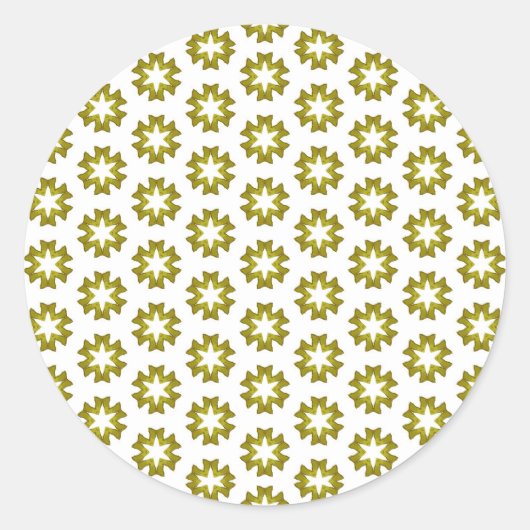 Olive Green Pattern Runder Aufkleber (Vorderseite)