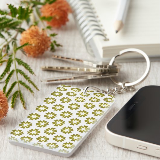 Olive Green Pattern Schlüsselanhänger (Vorderseite rechts)