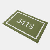 Olive Green Personalisiert Address Number Fußmatte (Schrägansicht)