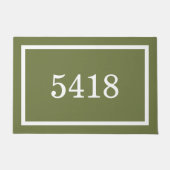 Olive Green Personalisiert Address Number Fußmatte (Vorderseite)