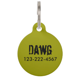 Olive Green Personalisiert Dog Tag Dawg Pet Name h Haustiermarke