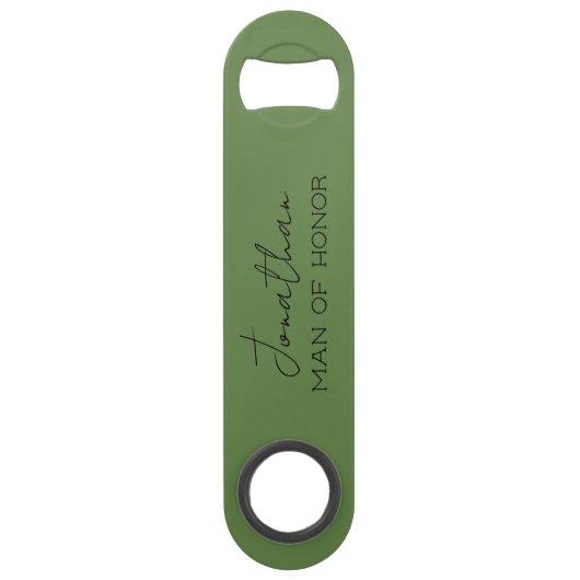 Olive Green Personalisiert Man of Ehre Speed Flaschenöffner (Vorderseite)