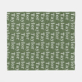 Olive Green Personalisiert Repetiername Fleecedecke (Vorderseite (Horizontal))