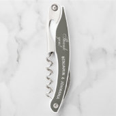 Olive Green Personalisiert Wedding Vielen Dank Kellnermesser (Vorderseite)