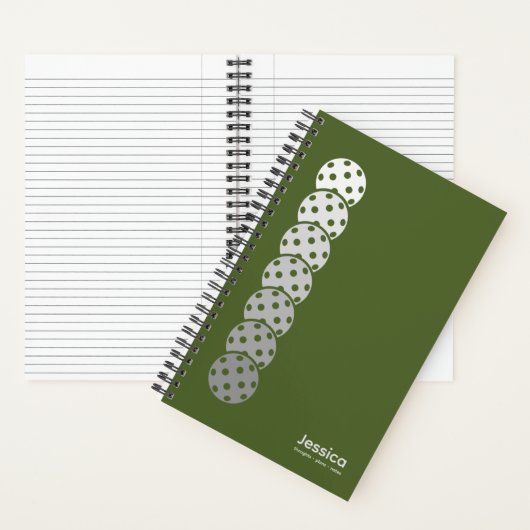 Olive Green Pickleball Gradient Personal Notizblock (Innen)