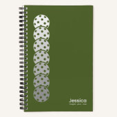 Olive Green Pickleball Gradient Personal Notizblock (Vorderseite)