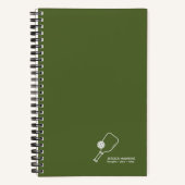 Olive Green Pickleball Paddle & Ball Personal Notizblock (Vorderseite)