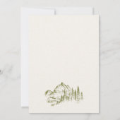 Olive Green Pine Mountain Sketch Save the Date Dankeskarte (Rückseite)