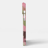 Olive Green Pink Khaki Brown Camouflage Art Patter iPhone Hülle (Linke Seite)