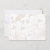 Olive Green Pink Magnolia Blume Hochzeit RSVP (Rückseite)