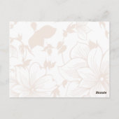 Olive Green Pink Magnolia Blume Hochzeit RSVP Postkarte (Rückseite)