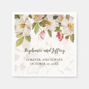 Olive Green + Pink Magnolia Blumenzwiebeln Napkins Serviette