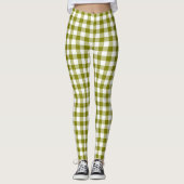 Olive Green Plaid Gingham Leggings (Vorderseite)
