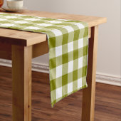Olive Green Plaid Gingham Table Runner Kurzer Tischläufer (Beispiel)