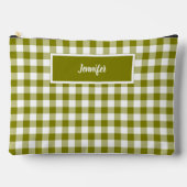 Olive Green Plaid Personalized Zubehörtasche (Vorderseite)