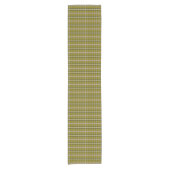 Olive Green Plaid Retro Color Table Runner Kurzer Tischläufer (Vorderseite)